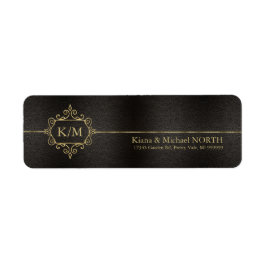 Étiquette Mariage Gold Filigree fin ID871