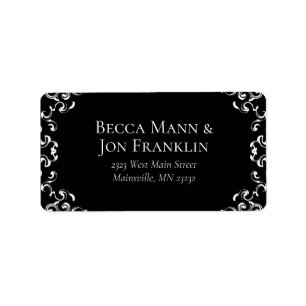 Étiquette Mariage gothique noir et blanc