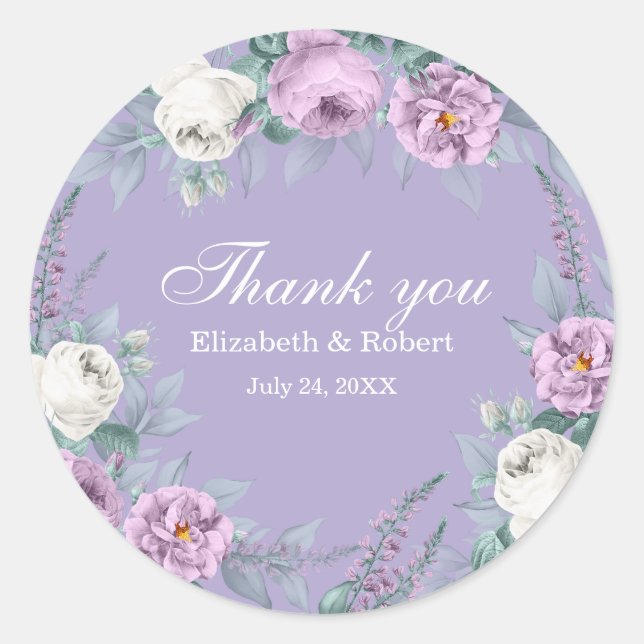Étiquette Mariage Lavender violet (Devant)
