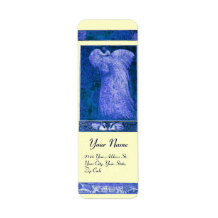 Étiquette MARIAGE LOVE PEACOCK, crème bleue
