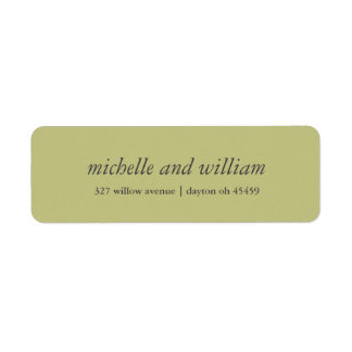 Étiquette Mariage minimal vert olive et gris personnalisé