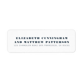 Étiquette Mariage Minimaliste Bleu Et Moderne Adresse De Ret