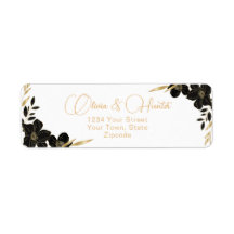 Mariage moderne blanc et or Floral