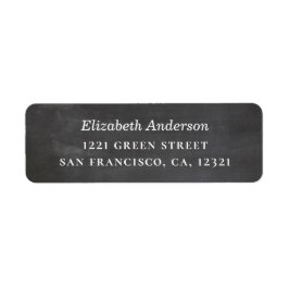 Étiquette Mariage moderne Chalkboard. Adresse simple grise
