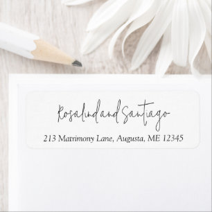Étiquette Mariage Moderne Classique Noir et Blanc
