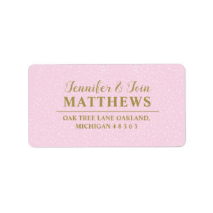 Étiquette Mariage monogramme de Parties scintillant rose or