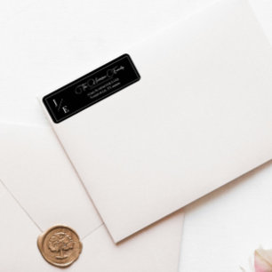 Étiquette Mariage monogramme minimal   Adresse de retour noi