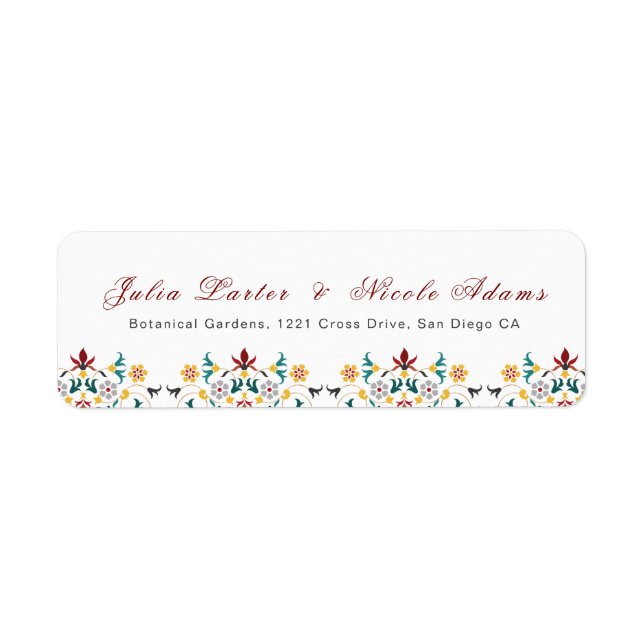 Étiquette Mariage Motif classique complexe de géométrie vint (Devant)