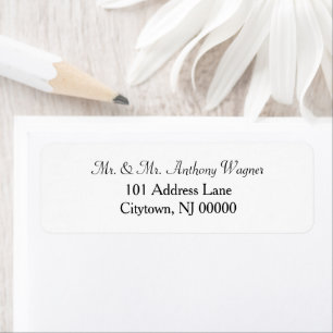Étiquette Mariage noir blanc classique