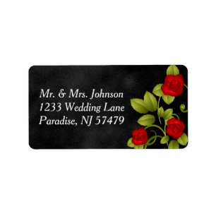 Étiquette Mariage noir et rouge