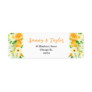 Étiquette Mariage Oranges et Feuillage