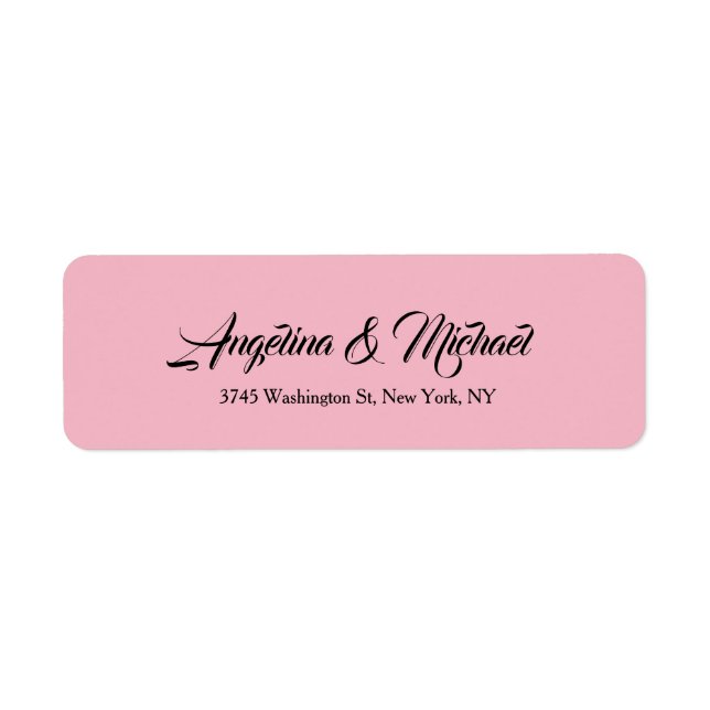 Étiquette Mariage Pale Rose Professionnel Classique Élégant (Devant)