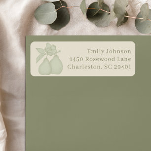 Étiquette Mariage Parfait de Poire Adresse de Sage Verte