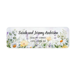 Étiquette Mariage personnalisé aquarelle fleur sauvage bohèm