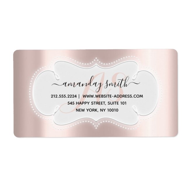 Étiquette Mariage personnalisé RSVP mariée Sweet 16e Rose Or (Devant)