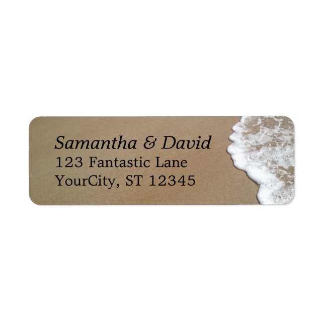 Étiquette Mariage photo Sand & Foam Beach (Devant)