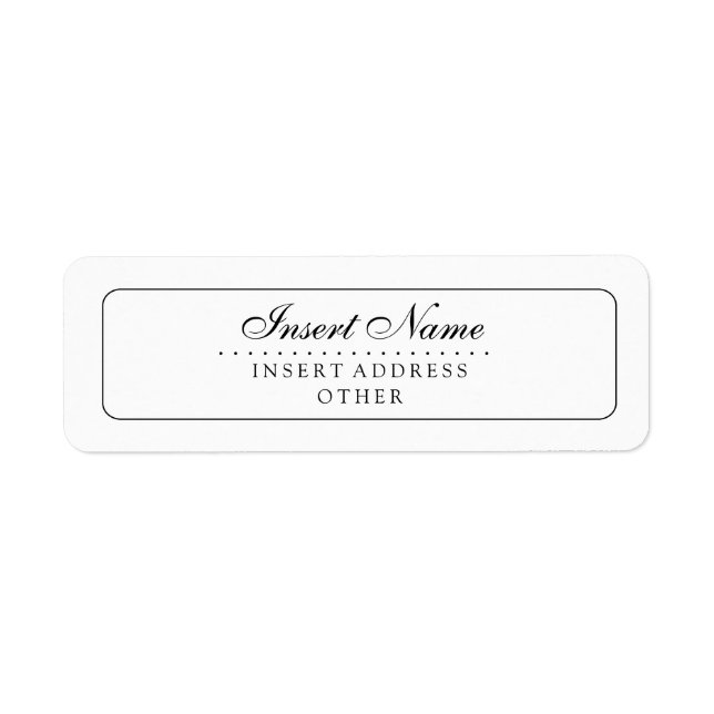 Étiquette Mariage plat élégant personnalisé (Devant)