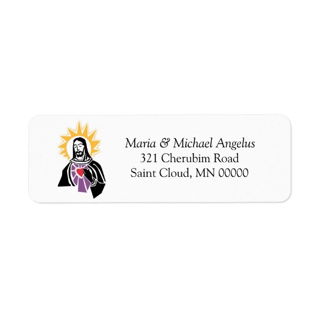 Étiquette Mariage religieux Sacred Heart Adresse de retour (Devant)