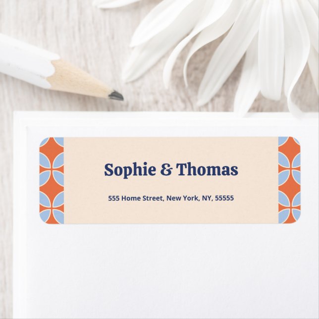 Étiquette Mariage rétro du milieu du siècle (En situation)