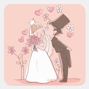 Étiquette Mariage rose de la mariée et de la chamb