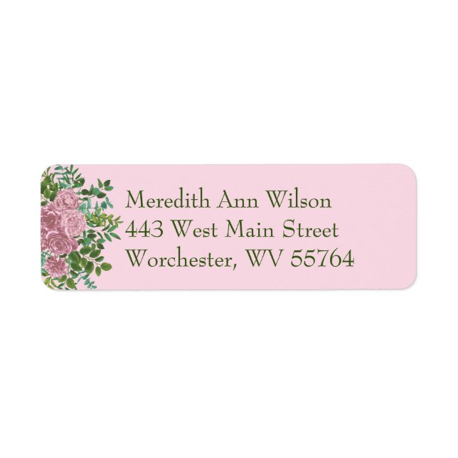 Étiquette Mariage rose Pastel Vintage Lumière Florale Roses (Devant)