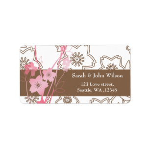 Étiquette Mariage rose Sakura