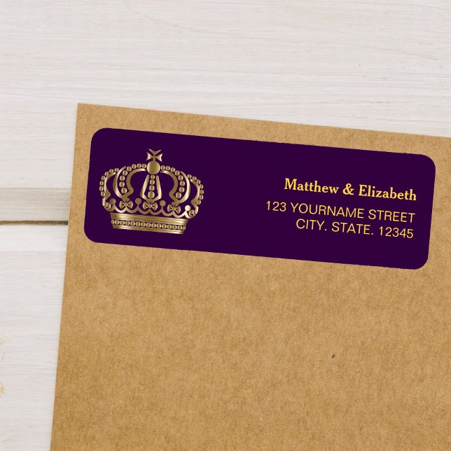 Étiquette Mariage royal de la Couronne d'or violet (Créateur téléchargé)