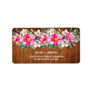 Étiquette Mariage Rustique Bois Lumières Broderie Adresse