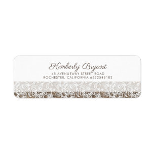 Étiquette Mariage rustique Burlap et Lace