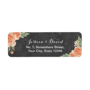 Étiquette Mariage rustique floral vintage de tableau