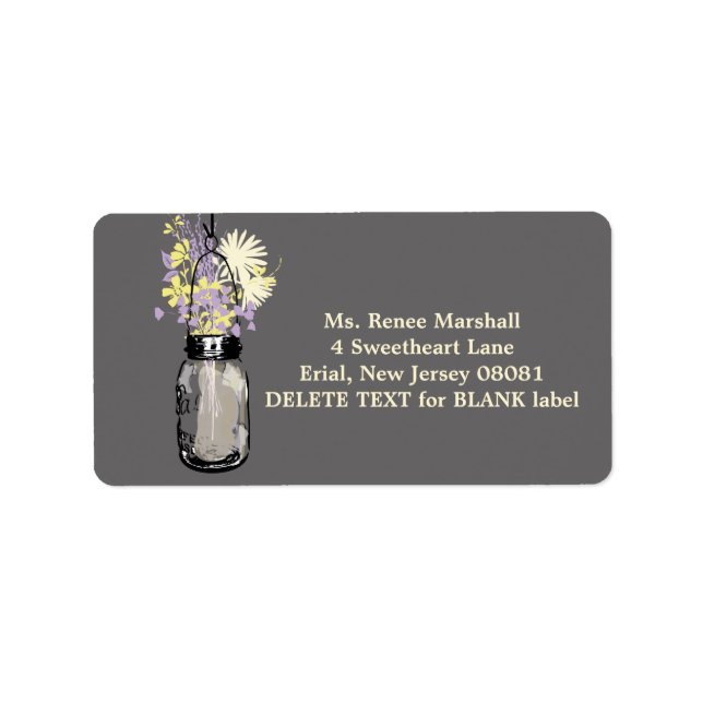 Étiquette Mariage rustique Hanging Mason Jar (Devant)