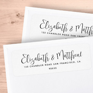 Étiquette Mariage Simple Moderne Minimaliste Adresse de reto