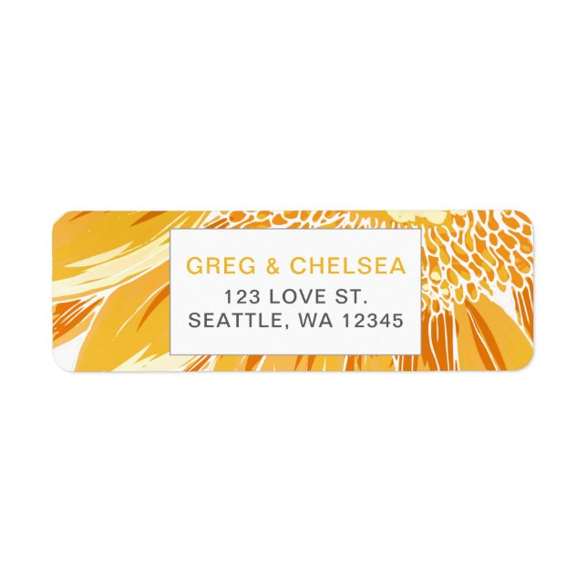 Étiquette Mariage SunFlower moderne (Devant)