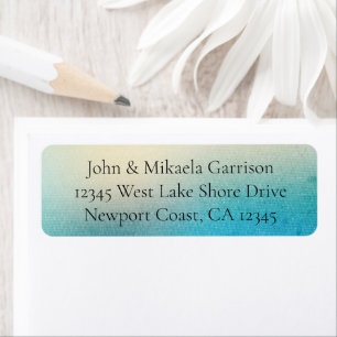 Étiquette Mariage Turquoise Blanc Aqua Bleu