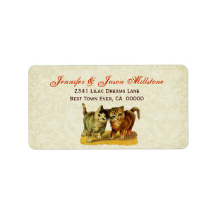 Étiquette Mariage vintage de chats
