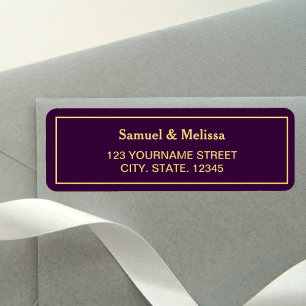 Étiquette Mariage violet et or