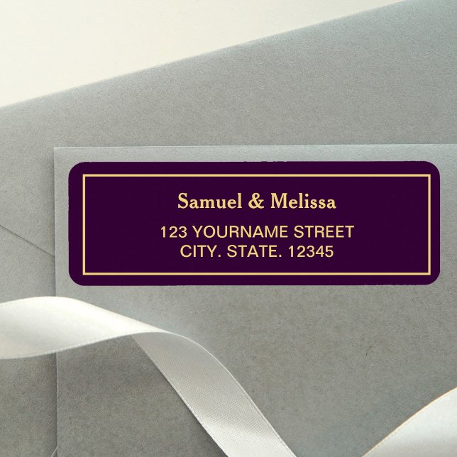 Étiquette Mariage violet et or (Créateur téléchargé)