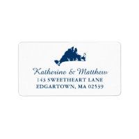 Marine Blue Marthas Vineyard Carte Mariage