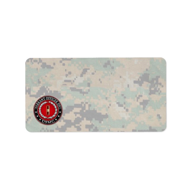 Étiquette Marines des États-Unis : Adjudant un (USMC WO-1) [ (Devant)