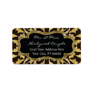 Étiquette Marocaine Scroll Gold Parties scintillant Élégant