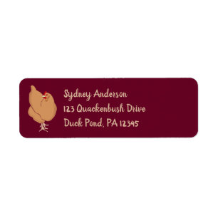 Étiquette Maroon de poulet Brown clair Adresse de retour