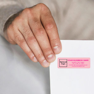 Étiquette Marque commerciale sur adresse de retour rose mono