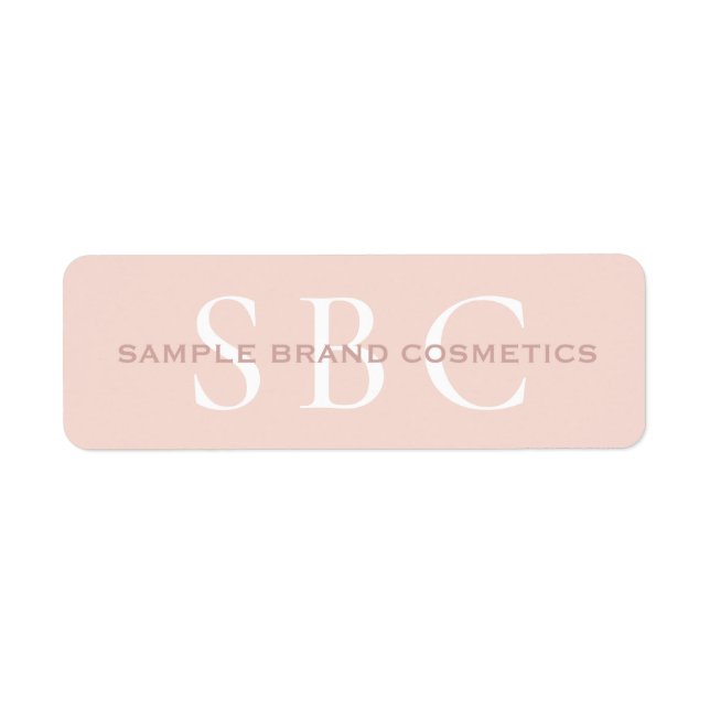 Étiquette Marque moderne Rose de lumière rose Chic Cosmétiqu (Devant)
