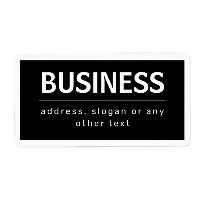 Étiquette Marque ou nom d'entreprise moderne gras | Noir et  (Devant)