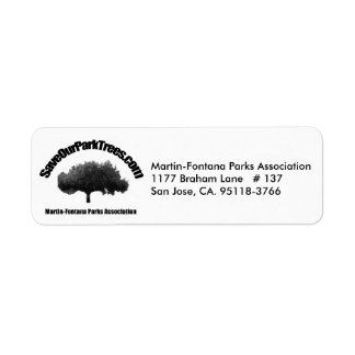 Étiquette Martin-Fontana Parks Association adresse de retour
