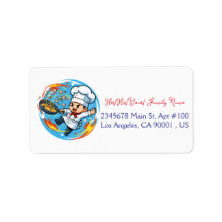 Étiquette Mascotte de chef drôle