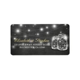 Étiquette Mason Jar String Lights Chalkboard Adresse du Mari