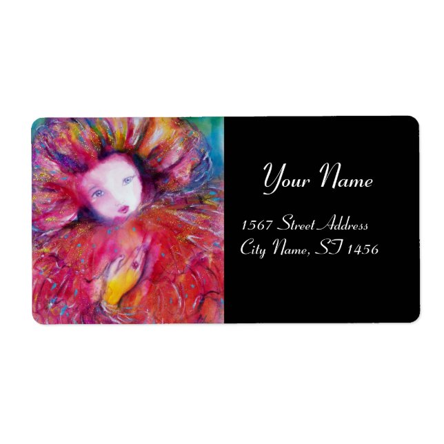 Étiquette MASQUE EN ROUGE Mascarade vénitienne Noir (Devant)