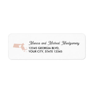 Étiquette MASSACHUSETTS State Map with Heart - N'IMPORTE QUE