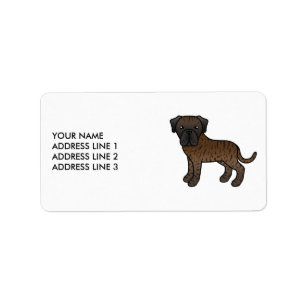 Étiquette Mastiff Anglais Bringé Chien de Dessin Animé Migno